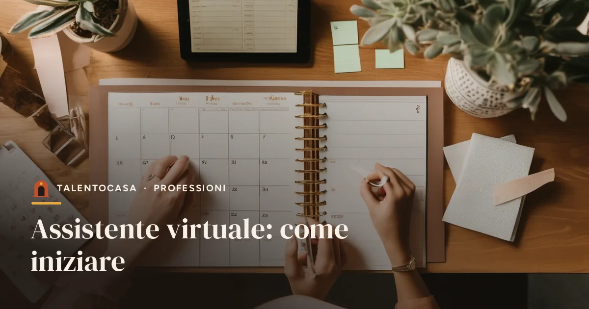 Mani che compilano un'agenda cartacea accanto a un portatile su una scrivania di legno