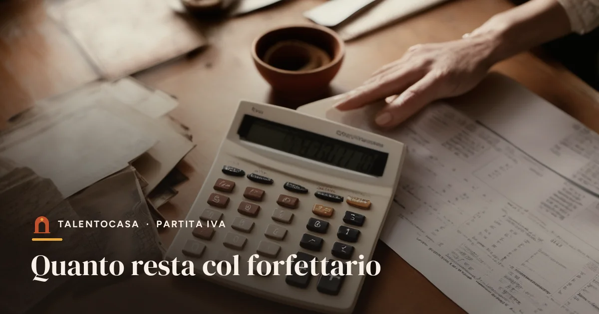 Mano che usa una calcolatrice sopra fatture stampate