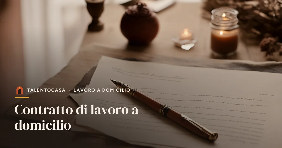 Contratto firmato e penna stilografica accanto a una scatola di materiali