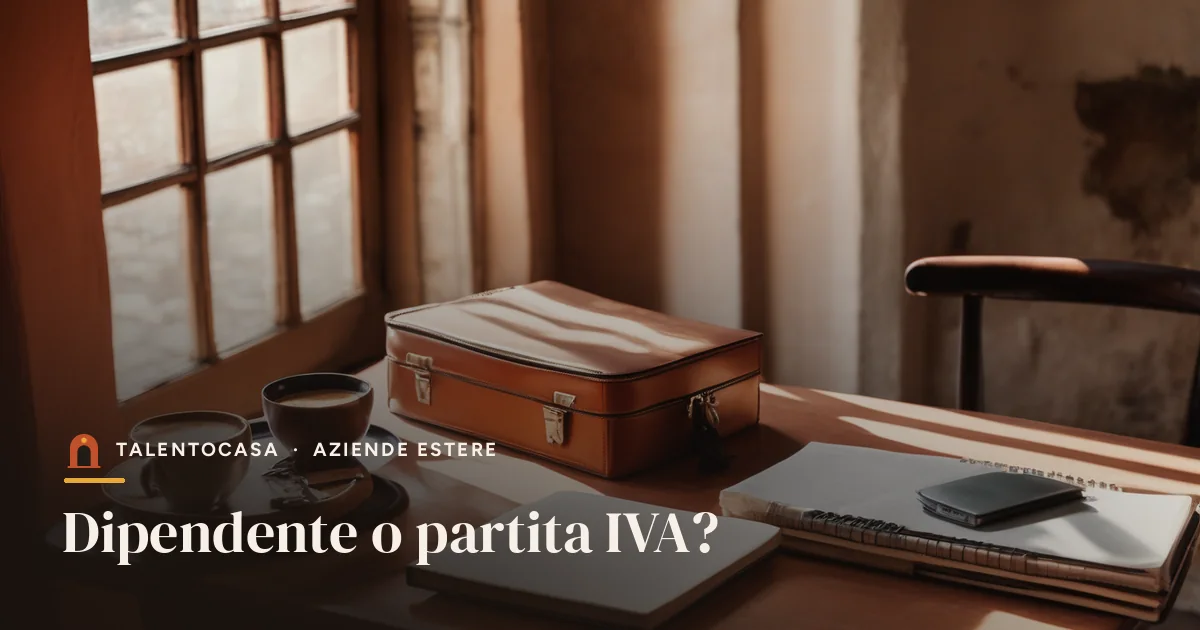 Scrivania con portatile, valigetta, caffè e quaderno