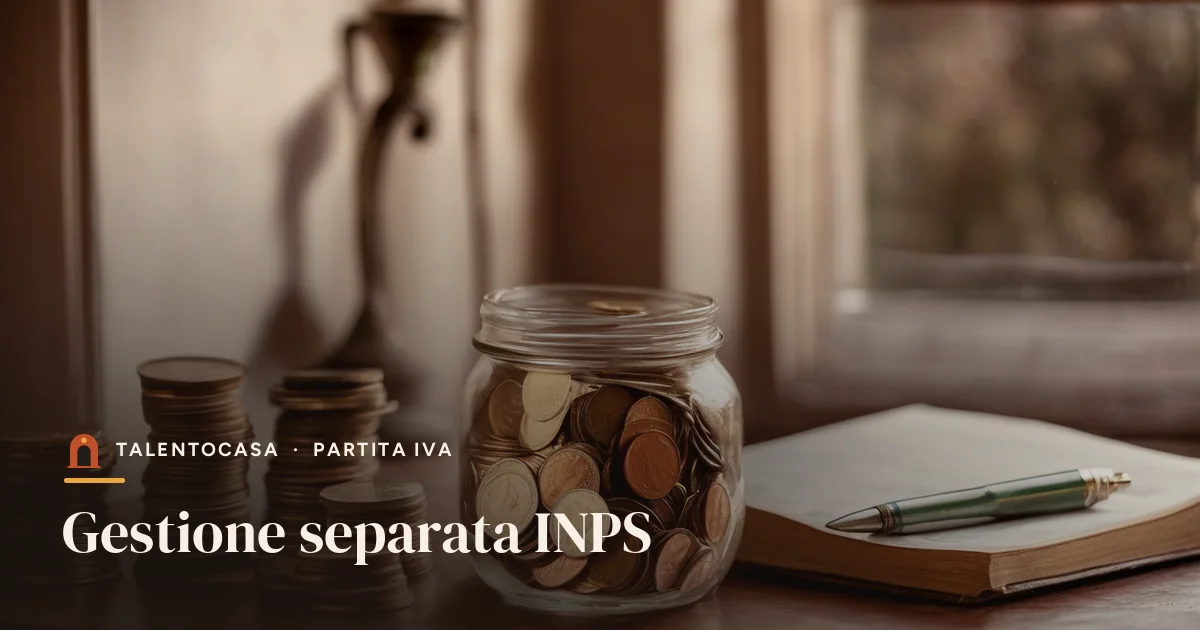 Salvadanaio, monete e quaderno su una scrivania di legno