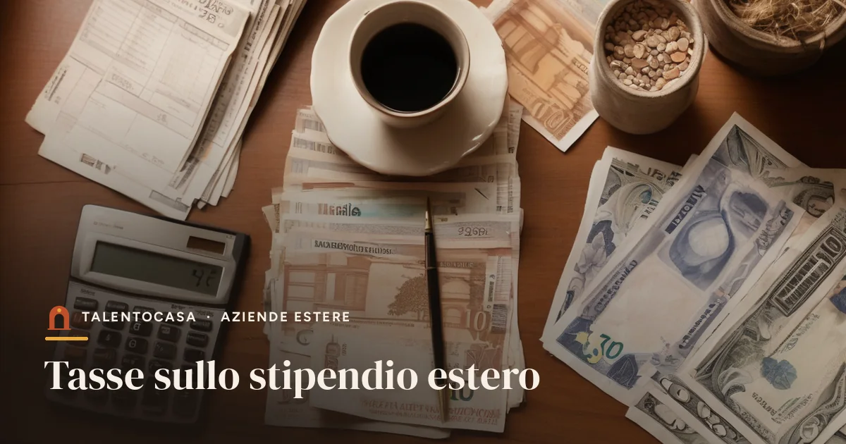 Moduli fiscali, calcolatrice e banconote in euro su un tavolo di legno